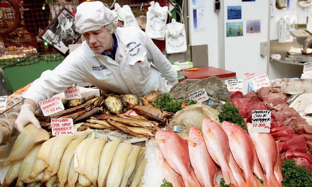 Sliding scale: fresh fish at Borough Market, London.
