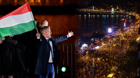 Thousands celebrate in Hungary as Péter Magyar ends Viktor Orbán's 16-year rule – video