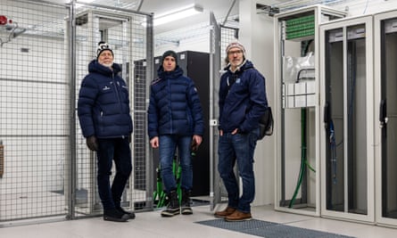 (From left) GlobalConnect’s Pär Jansson, the senior vice-president; Patrik Gylesjö, the project manager; and the chief security officer Daniel Aldstam.