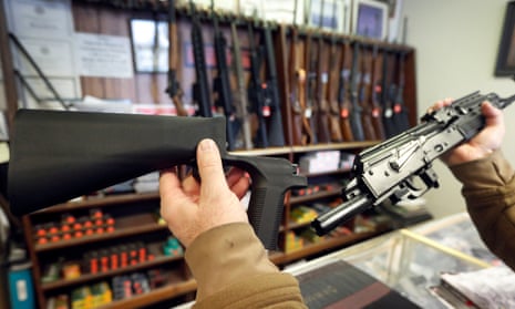 A bump-stock device at a gun store in Utah. The NRA called on the ATF to ‘immediately review whether these devices comply with federal law’.