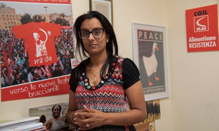Laura Hardeep Kaur, general secretary of Flai-Cgil trade union in Frosinone-Latina.
