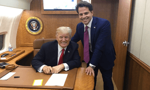 Donald Trump and Anthony Scaramucci on Air Force One