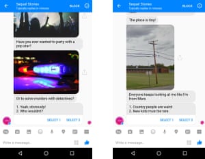 Sequel Stories Facebook Messenger bot.