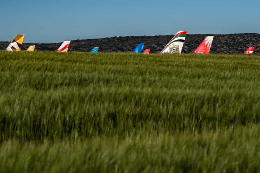 Grounded planes in Teruel, Spain in May 2022.