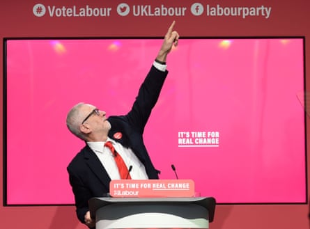 Jeremy Corbyn at the launch of the Labour party election manifesto in Birmingham, 2019