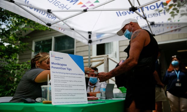 A person arrives to receive a monkeypox vaccination at the Northwell Health Immediate Care Center at Fire Island, in New York on 15 July 2022. 