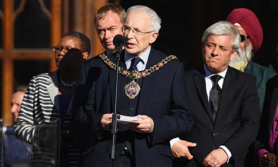 The half-hour vigil began with Eddy Newman, Manchester’s lord mayor, paying tribute to the emergency services.