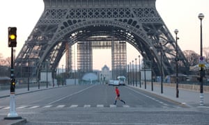The Eiffel Tower and the surrounding streets of Paris are deserted due to the Coronavirus, COVID 19 Coronavirus outbreak, Paris, France - 19 Mar 2020