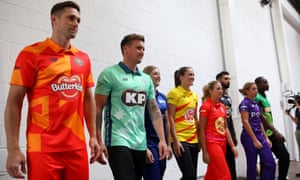 Players line up for official launch of the Hundred last October. The new competition, expensively assembled for this summer, is surely in danger of cancellation amid the coronavirus outbreak.