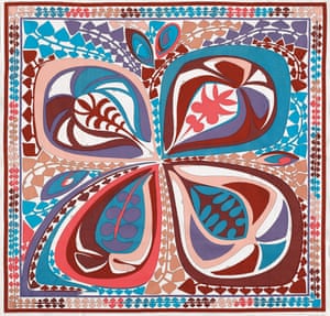 A “Quadrifoglio” print scarf, 1971, in cotton gabardine.