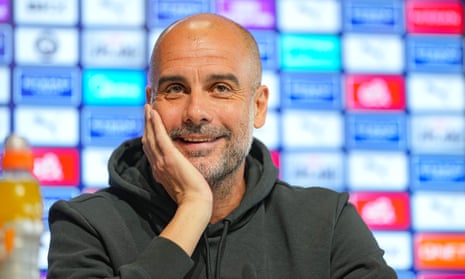 Manchester City manager Pep Guardiola speaks during a press conference