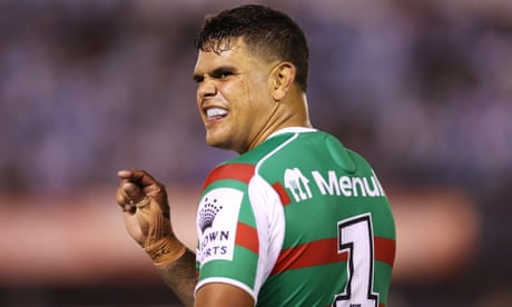 Resilient Rabbitohs monster Sharks as Latrell Mitchell defies injury scare