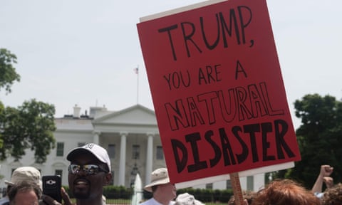 Protesters in front of the White House during the People’s Climate March in Washington.