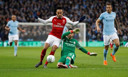 Claudio Bravo in the Carabao Cup final in 2018, but he was not used in the league campaign after a poor first season at the Etihad.