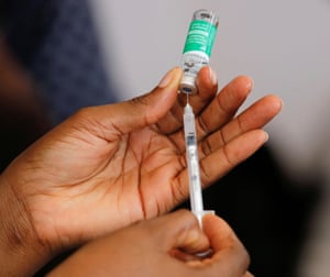 A nurse prepares a dose of Covid vaccine during the vaccination campaign at the Ridge Hospital in Accra. Some 87.5% of coronavirus deaths in Ghana have been unvaccinated individuals.
