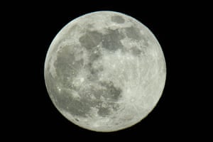 The supermoon shines on in Karlsruhe, Germany.