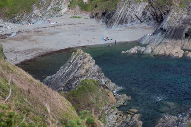 Lansallos cove Cost Path South Cornwall England United KingdomGBJ16R Lansallos Cove Cost Path South Cornwall England United Kingdom