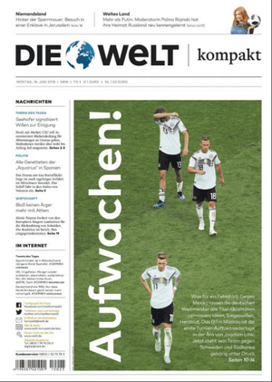 Die Weltâs front page on Germanyâs defeat by Mexico.
