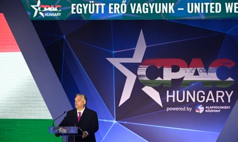 Viktor Orban, the Hungarian prime minister, delivers the keynote speech in Budapest on Thursday.