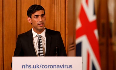 The UK chancellor, Rishi Sunak, at a coronavirus news conference in Downing Street