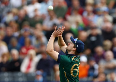Barry McCarthy takes the catch to dismiss Phil Salt.