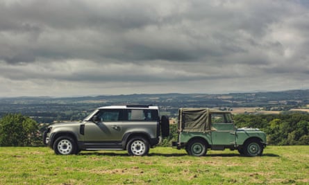 The old and the new Land Rover Defender