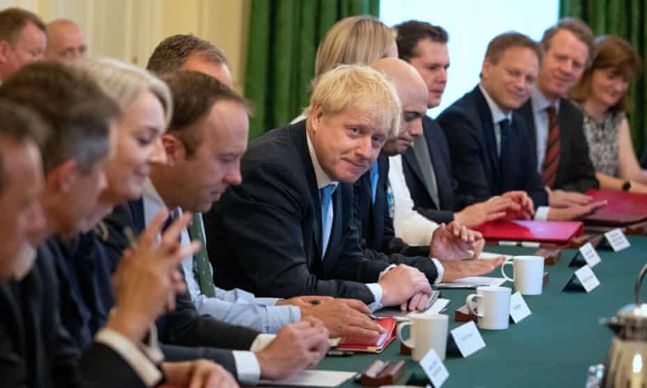 Boris Johnson holds his first cabinet meeting as British prime minister