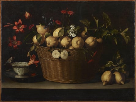 Still Life with Lemons in a Wicker Basket by Juan de Zurbarán