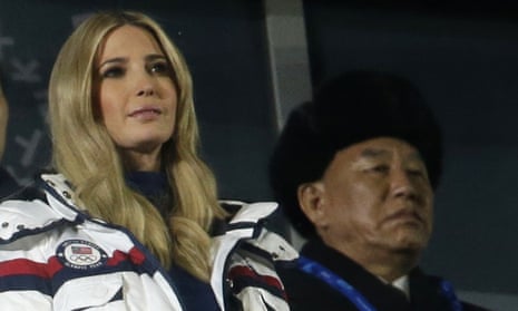 Ivanka Trump and Kim Yong Chol, the leader of the North Korean delegation, at the closing ceremony of the Winter Olympics on Sunday.