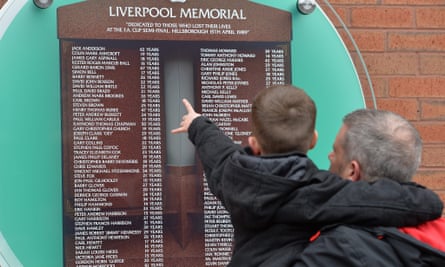 The Hillsborough memorial outside the Liverpool ground.