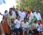 Indian opposition figures lead march to police barricades around supreme court
