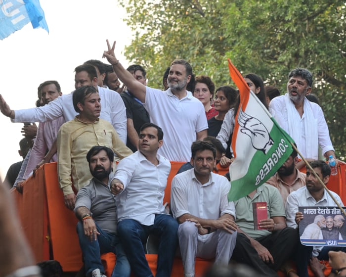 Indian opposition figures lead march through Delhi as police again obstruct protests