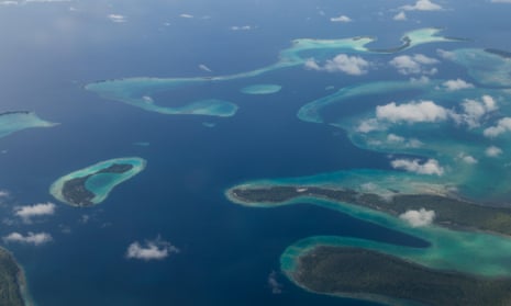 An aerial view of the Solomon Islands.