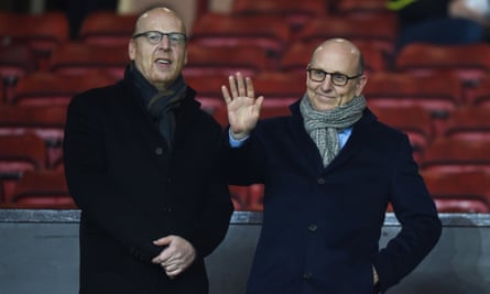 Avram Glazer (left) and Joel Glazer, the co-chairmen of Manchester United during the Premier League match between Manchester United and Burnley at Old Trafford in 2015