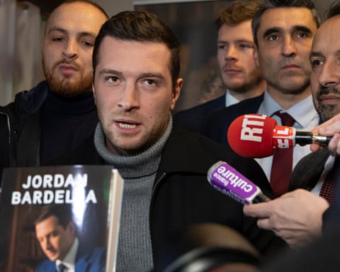 The president of Rassemblement National, Jordan Bardella, at a book signing in Hauts-de-France, 6 December 2025.