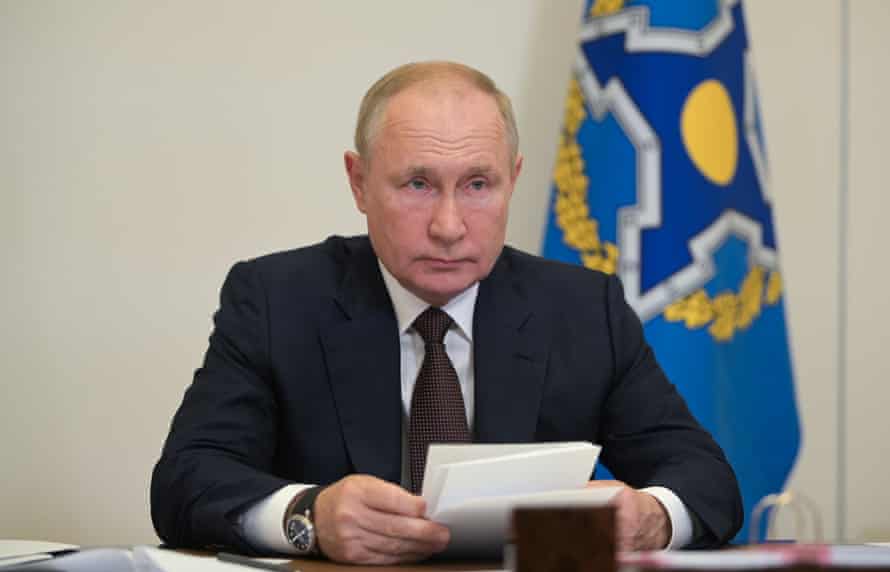 Vladimir Putin in his office in the Novo-Ogaryovo residence.