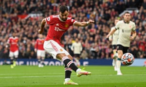 Bruno Fernandes is unsuccessful with an early attempt on goal.