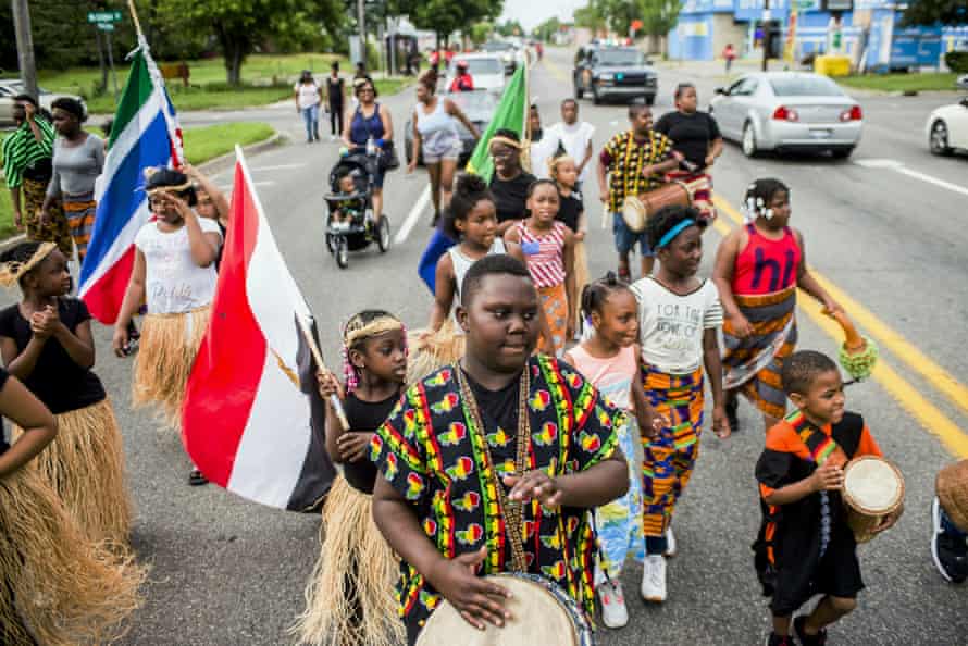 A Juneteenth parade in Flint, Michigan.