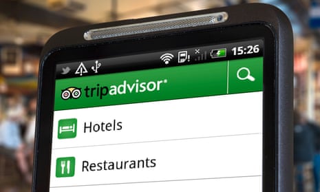The TripAdvisor app on a smartphone