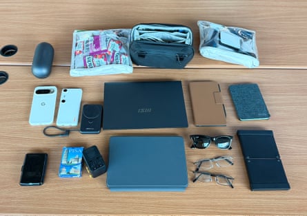 Electronics used for packing in a test of best laptop bags