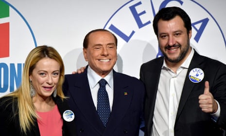 Giorgia Meloni, Silvio Berlusconi and Matteo Salvini in 2018