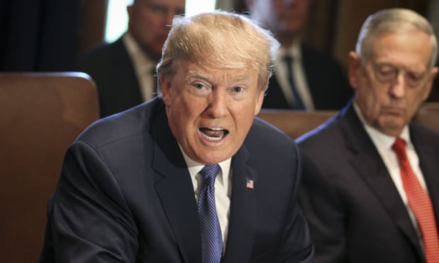 Donald Trump speaks at a cabinet meeting,