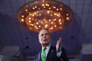Democratic presidential candidate former New York City Mayor Mike Bloomberg speaks during a “United for Mike,” event held at the Aventura Turnberry Jewish Center and Tauber Academy Social Hall on January 26, 2020 in Aventura, Florida.