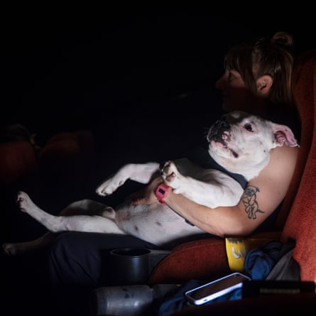 Susy and her dog, Pies, watch Superman together at Hackney Picturehouse, London, 2025