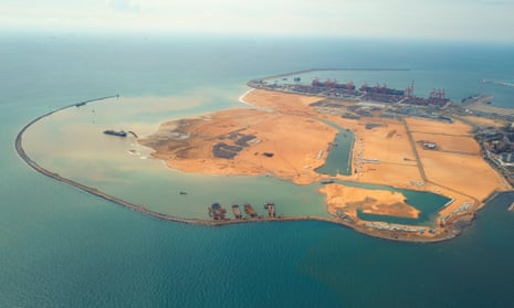 Belt and Road construction site at Colombo port, in Sri Lanka.