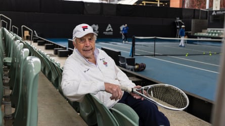 Henry Young has been playing at Memorial Drive Tennis Club in Adelaide for 30 years.
