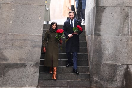 US vice-president JD Vance and second lady Usha Vance visit the Tsitsernakaberd Armenian Genocide Memorial in Yerevan.