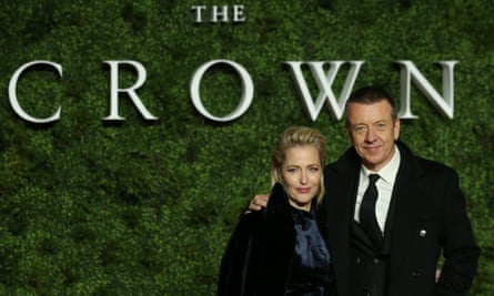 Writer Peter Morgan with Gillian Anderson, who will play Margaret Thatcher in season 4 of The Crown.