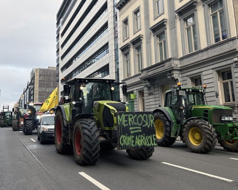 Farmers take their tractors to the streets of Brussels, for a farmers' protest to denounce the reforms of the Common Agricultural Policy (CAP) and trade agreement with Mercosur.