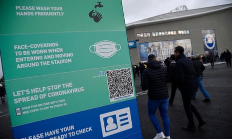 Fans in the Premier League will will have to show proof of Covid status to gain entry under new rules. Photograph: Hannah McKay/Reuters
